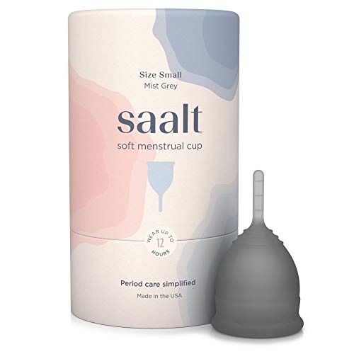 Saalt Soft Menstruationstasse - Sehr weich und flexibel - Beste empfindliche Periodenbecher - 12 Stunden lang tragbar - Hergestellt in den USA