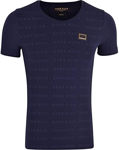 Born Rich Mens Born Rich Low Cut Fitted Crew Neck Scoop Neck Deep Style Tee T Shirt Large Sky Captain