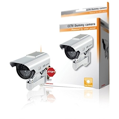 Preisvergleich Produktbild hochwertige gefälschte solarbetriebene CCTV Überwachungskamera-Attrappe mit blinkendem LED Licht - drinnen und draußen by DELIAWINTERFEL