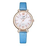 Daygeve Armbanduhr Analog Quarz mit Lederband mit digitalem Zifferblatt mit Uhrenarmband Taglia unica hellblau