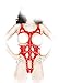Produktbild Ledapol 5284 SM Bondage Harness Leder Body Riemenbody busenfrei offen Gr. XXL rot
