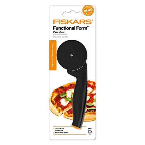 Fisars Pizzaschneider mit hochwertigem Kunststoff-Schneidrad, 19 cm, Functional Form, Schwarz/Orange, 1019533 - 3