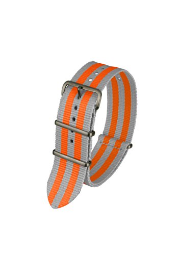 Davis – bnn3bgrey/orange-24 Armband Unisex Armbanduhr – Nylon grau