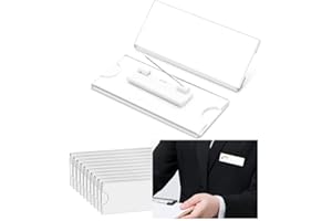 Naisfei Badge Portanome,20 Pezzi badge portanome，Portanome con Spilla, Trasparente，Badge può essere utilizzato in Camicie e Uniformi（70 x 30 mm）