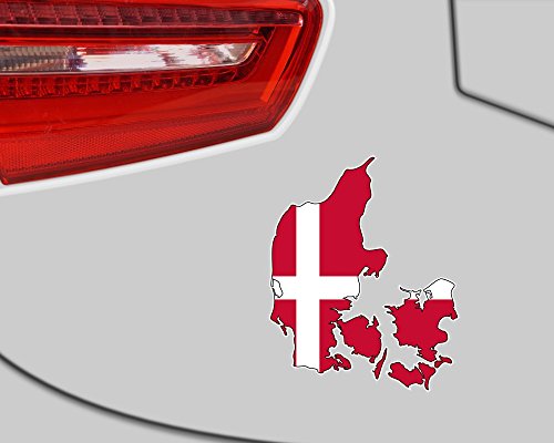 Dänemark Aufkleber Autosticker in Landesfarben in 5 Größen (8x10cm )