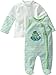 Schnizler Unisex Baby Clothing Set Frog Neck Long Sleeve Romper, Green (Original), 0-3 Months (Manufacturer Size:56)