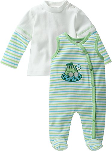 Schnizler Unisex Baby Clothing Set Frog Neck Long Sleeve Romper, Green (Original), 0-3 Months (Manufacturer Size:56)