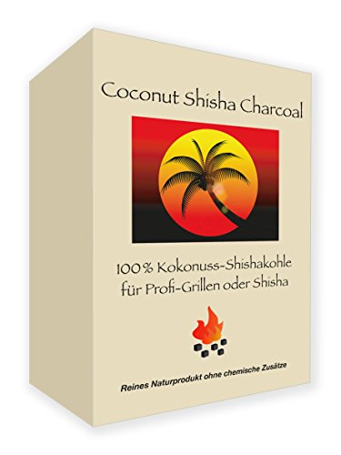 Profi-Grillkohle aus Kokosnuß, Holzkohle Grillkohle aus Kokosnuss, Grill Briketts, Shisha-Kohle, Coconut Shisha Charcoal, 1 kg