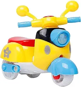 PRABODH Mini Scooter Toys for Kids Toddlers Baby Boys Girls Adults Seat Model Toys Steering Wheel Car Toy Track, Mini Motorcycle Toy Pull Back ( Random Colour )