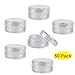 KKMore 5G/5ML Refillable Clear Plastic Cosmetic Container Jars With Clear Screw Cap Lids BPA Free Pack of 50
