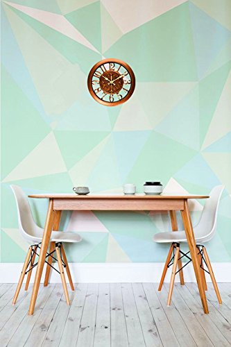 Foxtop 11-Zoll-Kupfer Farbe Antike Hohl European Style Retro Fashion kreative leise Wanduhr, arabischen Ziffer Anzeige, Mute Quarz-Digital-Wand-Taktgeber-Dekoration-Geschenk für Home Office (Copper1) - 9