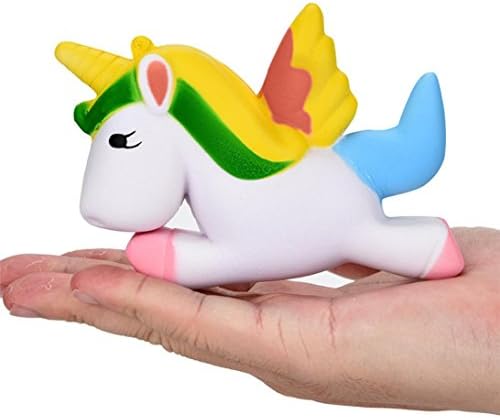Squishy Toy,Ba Zha  2018 Kawaii Unicorn Squishy Slow Rising Cartoon Doll Cream Scented Decompression Toys Slow Rising Squeeze Strap Kid Toy Charm Rare Fun Toy for Stress Relief and Time Killing Cell Phone Pendant Strap Gift Elastic Environmentally PU (White)