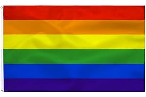 TCTOHZNG Gay Pride Flagge Regenbogen flagge 90 x 150 cm - LGBTQ Flag Polyester leuchtenden Farben mit Messing-Ösen,Kann Drinnen und Draußen Verwendet Werden