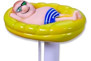 POOL TOTAL Thermometer mit Motiv Mann auf Luftmatratze