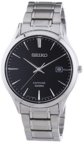 Seiko Herren-Armbanduhr XL Sapphire Analog Quarz Edelstahl SGEG95P1