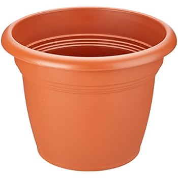 Vaso Cilindrico In Plastica Diana 15 Cm – Colore Terracotta, Altezza 11 Cm, Resistente Alle Intemperie, Per Interni Ed Esterni