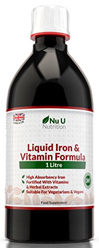 Liquid Iron Supplement 1 Litre | 50 Day's Supply | Fortified with Vitamins and Herbal Extracts | Includes Vitamin B2, B6, B12 & Vitamin C | Great Tasting Vegetarian & Vegan Liquid Iron by Nu U Nutrition - Image 7