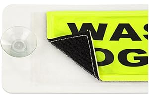 ‎ZKMAGIC ZKMAGIC Reflexfix - 50x10cm - Schild weiß mit Saugnapf und Flausch zum Anbringen eines Reflexschildes am KFZ