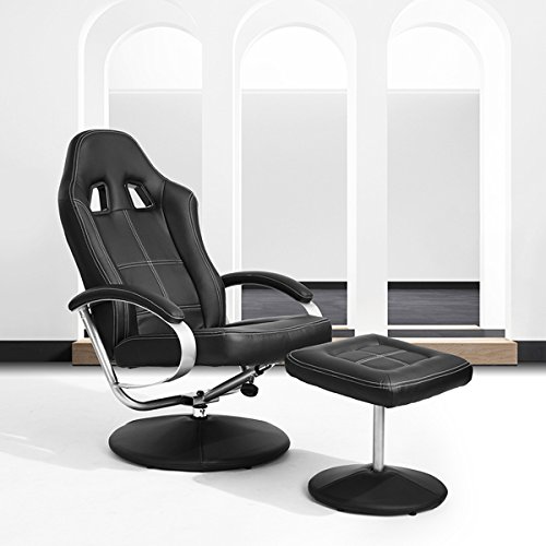 LeMonde Silla de Oficina con reposapiés de Piel sintética, Silla de Oficina reclinable