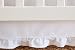 Oliver B Crib Skirt in White with Gathered Trim