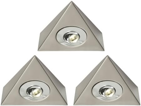 Saxby Trieste 3 Pack 1W Brushed Chrome Adjustable Under Cabinet LED Display Light