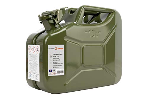 MOTORKIT MOTOR16515 Bidon/bidon métallique Essence/Diesel 10 L homologué (TUV, Un) laqué antioxydant pour Le Transport Matériau Dangereux