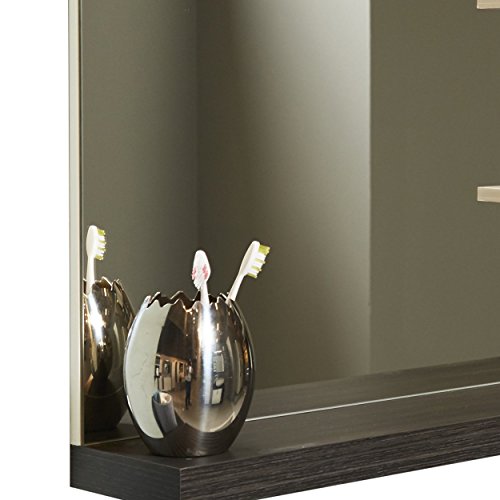 trendteam SR40303 Badezimmer Wandspiegel Weiss, Rauchsilber Nachbildung, BxHxT 90x66x16 cm - 3