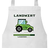  ShirtStreet Bauer Traktor Farmer Farm Barbecue Baumwoll Grillschürze Kochschürze Landwirt Loading, Größe: onesize,Weiß