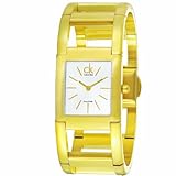 Calvin Klein Damen-Armbanduhr Armband Edelstahl Gold + Gehäuse Schweizer Quarz Zifferblatt Silber K5912220