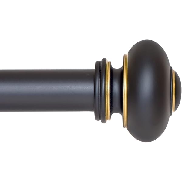Square Finials, 1 1/8 in Rod, 48 to 86 Inch, Antique Black