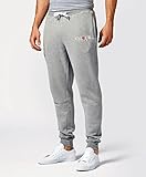 Mens Fleece Joggers Track Suit Bottoms Grey ★ Cotton Designer Jogging Trousers Tracksuit Bottom Sweatpants ★ Elasticated Cuffed Training Sweat Pants ★ Sports Running Trouser For: Casual, Fitness, Exercise, Gym Wear