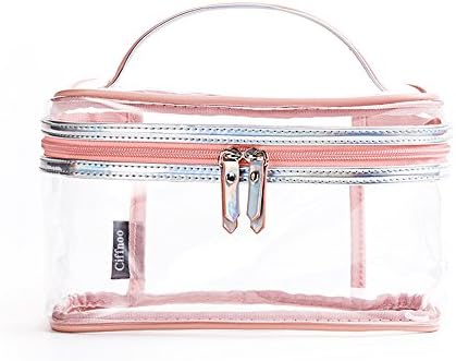 Environmental Protection PVC Transparent Cosmetic Bag Women Travel Make up Toiletry Bags High Quality Handbag Organizer Case (pink)