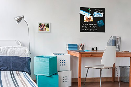 Be!Board B1101 Glas-Magnettafel schwarz, 45 x 45 cm – 6 Farben möglich - 6