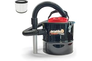 San Marco Aspiracenere elettrico Pratikò da 800 W per stufa a pellet o stufa a legna, con filtro HEPA lavabile, cavo elettrico da 160 cm e tubo flessibile da 120 cm oltre a 20 cm di beccuccio