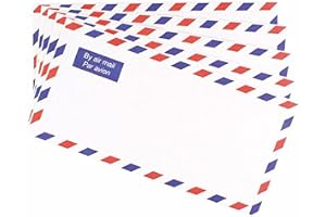 Flygpost tryckt nevlopes DL storlek 70 gsm stark lättvikt utstationering internationellt (paket med 50)