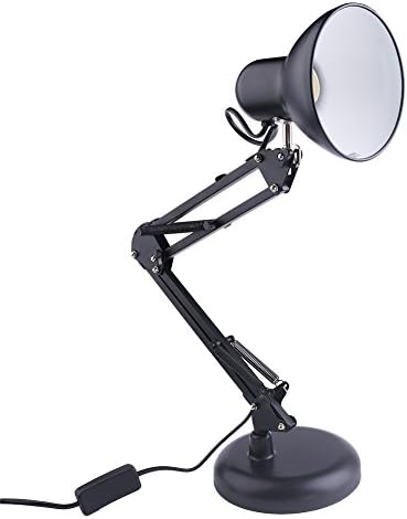 Heavy Base Architect Spring Balanced Swing Arm Desk Lamp Black Finish Fashionable Desk Lamp American Design Dimmable Office Creative Desk Learning and Relaxing Patterns Environment Friendly Black USB
