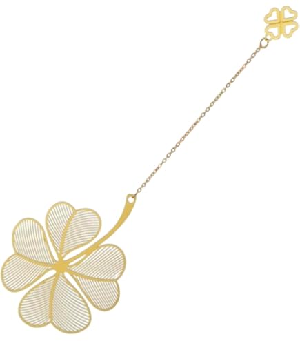 QOWIJEX Segnalibro Metallico A Forma Di Rosa Dorata – Regalo Elegante Per Lettori, Insegnanti E San Valentino, In Rame 11x4.7 Cm
