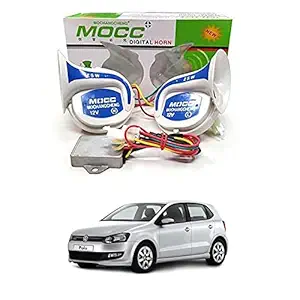 RKPSP White & Blue Mocc 18 in 1 Digital Tones Car Magic Horn For Polo