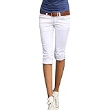 ORANDESIGNE Donna Capri-Pantaloni Casuale Pantaloncini Basic 3/4 Leggings Pinocchietto Sport Bermuda Jeans Elastici