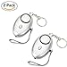 Produktbild myfei Tragbares Notfall Persönliche Sicherheit Alarme, self-protect 125dB Decibel Mini Laut Alarm mit LED-Licht Sicherheit für Mädchen Frauen, silber