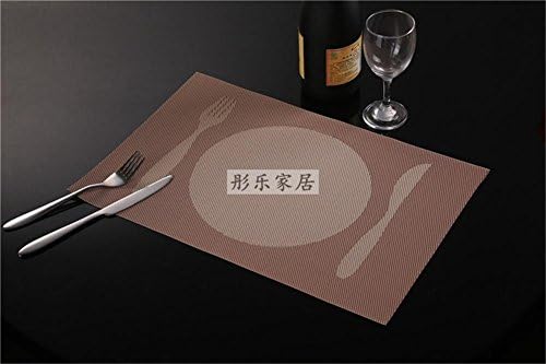 ZHUODIAN Placemat 4Pcs Table Mat Creative Personality Tableware Placemat Dining Table Mat European Style Insulation Pads Table Mats Potholder Pvc Western Food Pad , Light Coffee
