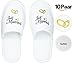 Produktbild Fious 10er-Set Hochzeits Slipper | Gastgeschenk mit Edler Just Married Bestickung - Ideal für müde Tanzfüße | Unisexgröße für Damen u. Herren - Modell Paris