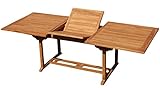 Eleganter XXL Ausziehtisch sehr robust aus echtem TEAK Holz aus unserer Serie JAV-SABA