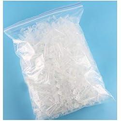 Xinlie 500 Piècesmicrotubes en Polypropylène Conique Microtube Tubes de Microcentrifugation en polypropylène capuchons à granulés avec couvercle 1,5 ml, transparent pour échantillons test en plastique