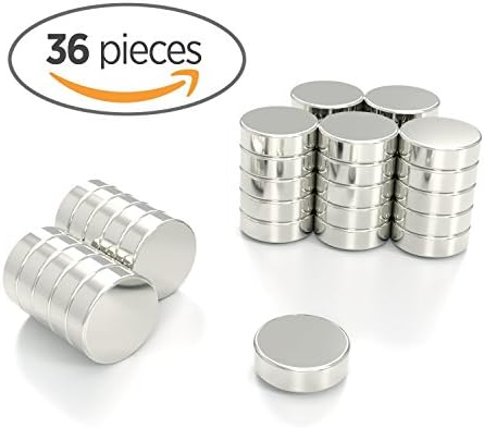 RuthRefined Fridge Magnets Durable Round Magnets for Refrigerator Office Whiteboards DIY, 36 pieces 2/5" X 1/8" (10mm X 3mm)
