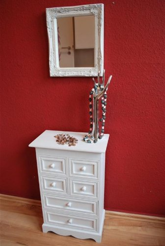 Livitat® Wandspiegel Spiegel 32 x 27 cm antik weiß barock rokoko - 4