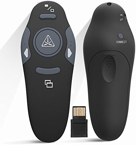 Ranipobo 2.4GHz Wireless USB PowerPoint PPT Presenter Remote Control Lase Clicker for Speech, Presentations, Teaching, School Assemblies