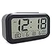 Price comparison product image JCC Automatic Night Glow Smart Light-activated Sensor Bedside Digital Snooze Alarm Clock with Date and Temperature Display (Black)