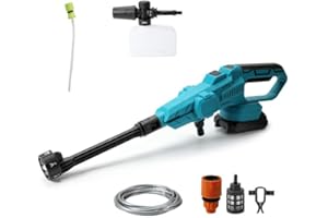 UIOEEJY Pistolet Haute Pression sans Fil pour Batterie Makita 18 V, Max 200 Bar Nettoyeur Haute Pression Portable avec 15000mAh Batterie, buse 6-en-1, 5m Tuyau pour Voitures Maison Jardin (15000mAh Batterie)
