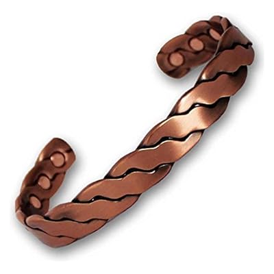 Copper Magnetic Bracelet - Best Natural Pain Relief Therapy by MnB Magnetic Bracelets (Copper Coloured, Medium)